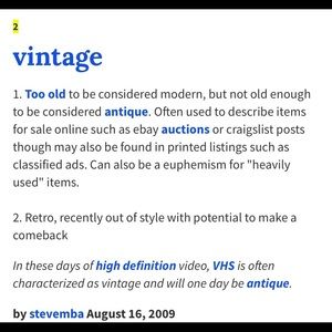 Vintage definition
